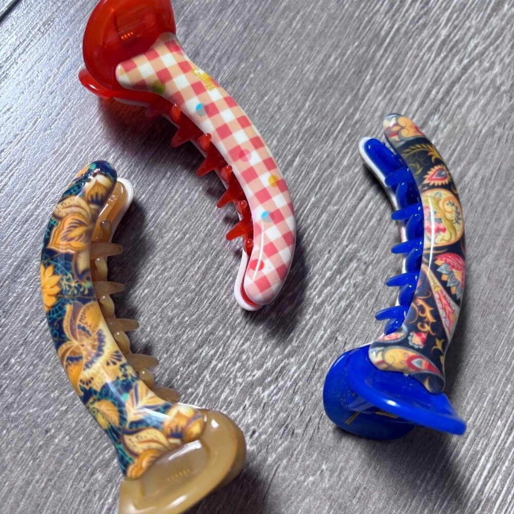 Colourful Printed Pattern Assorted Hair Clips - Picture 1 of 4
